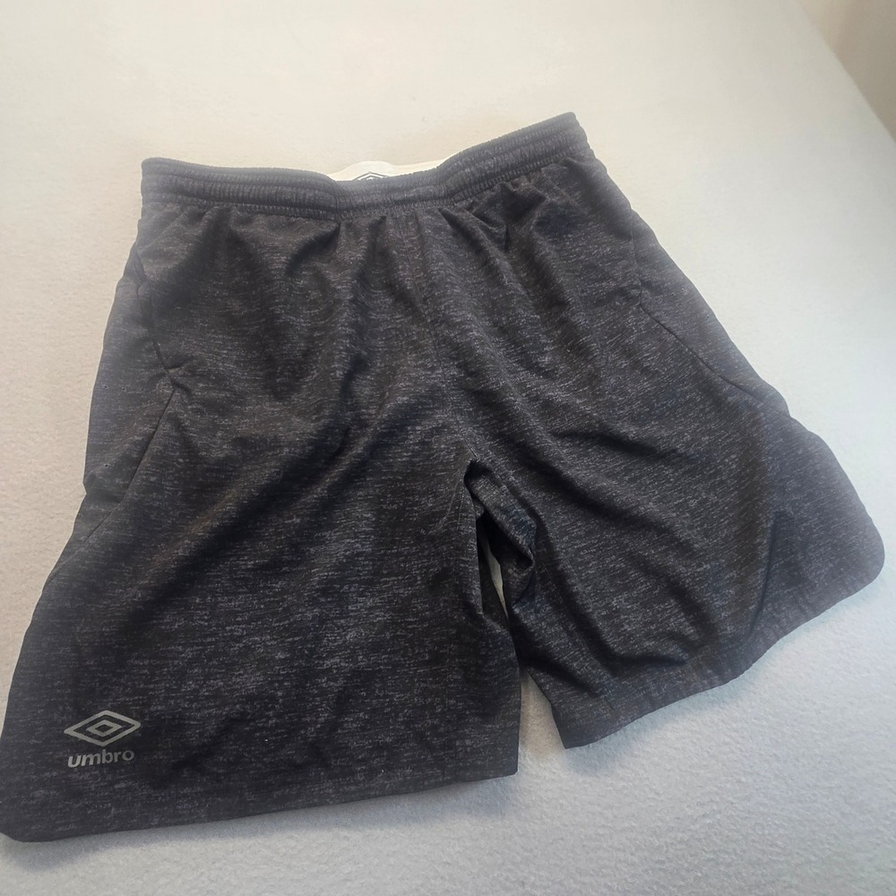 Umbro Mens XL Training Shorts Charcoal Heather Space Dye Athletic Soccer Pocket